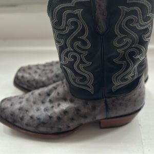 Men’s ostrich boots gray